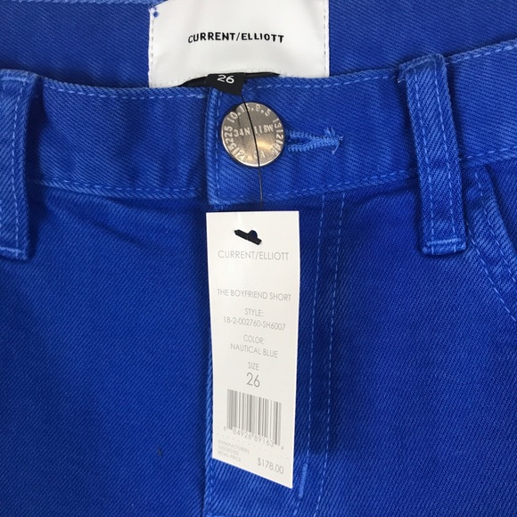 NWT Current/Elliott Boyfriend Short in Nautical Blue Size 24 - Picture 8 of 8